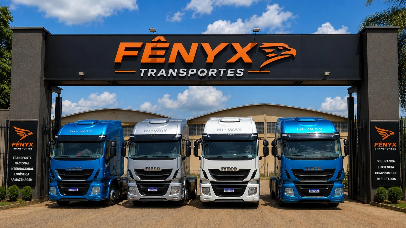 Estrutura e frota da FÊNYX Transporte e Logística